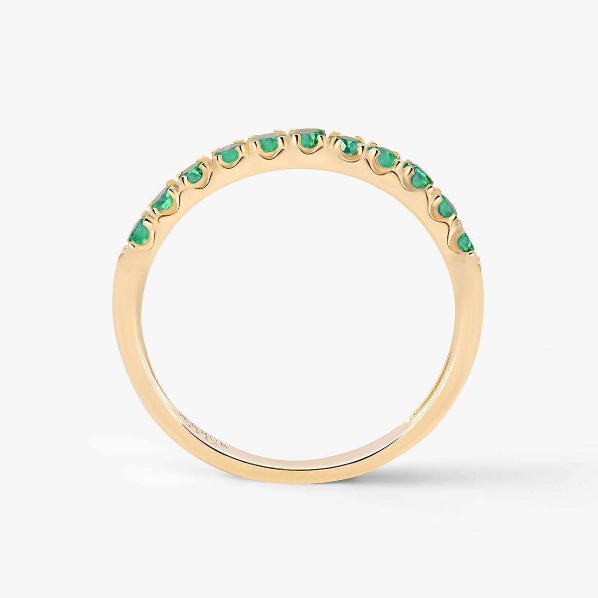 Pierścionek złoty ze szmaragdami TRIO