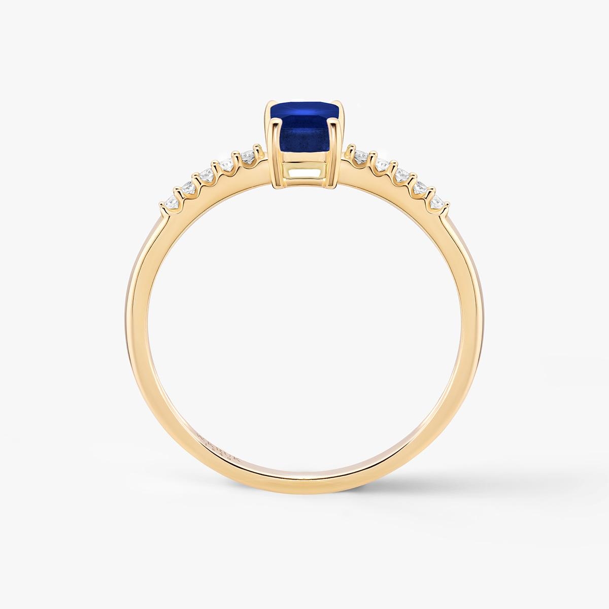 Pierścionek złoty z szafirem TRIO