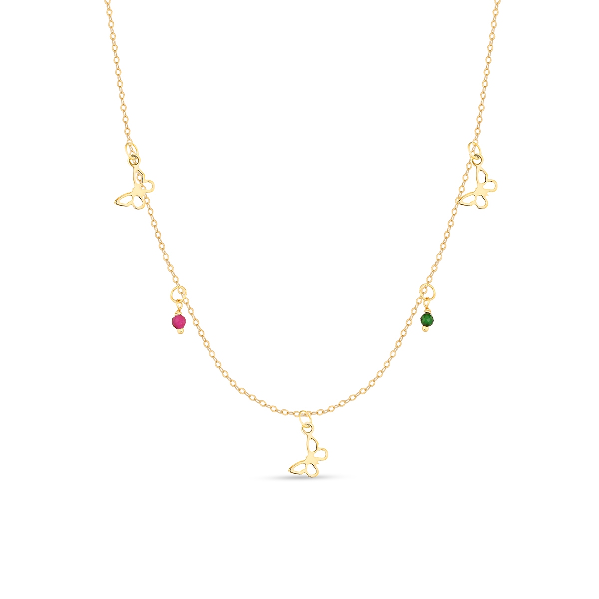 Naszyjnik złoty z motylkami