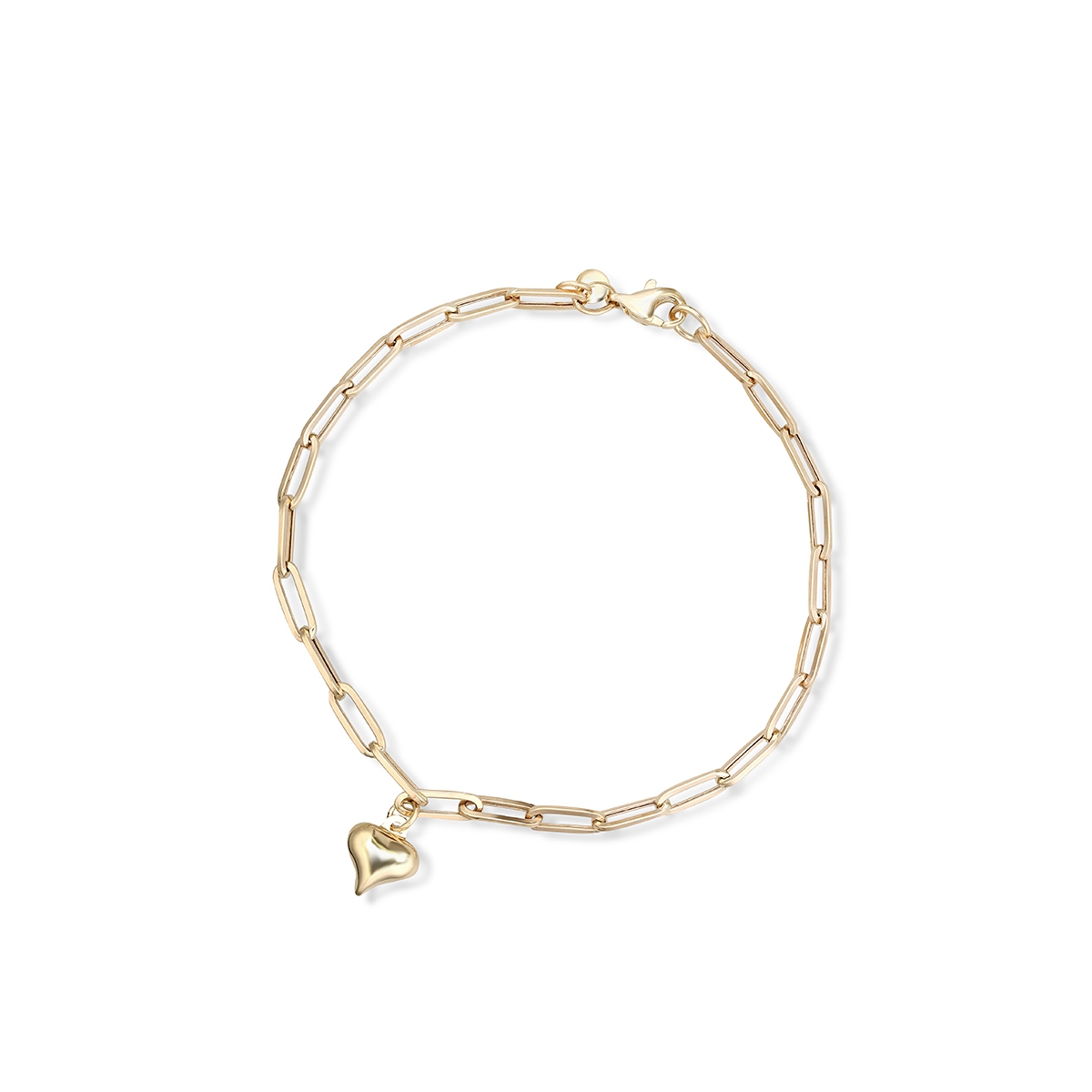 Bransoleta złota paper clip serce