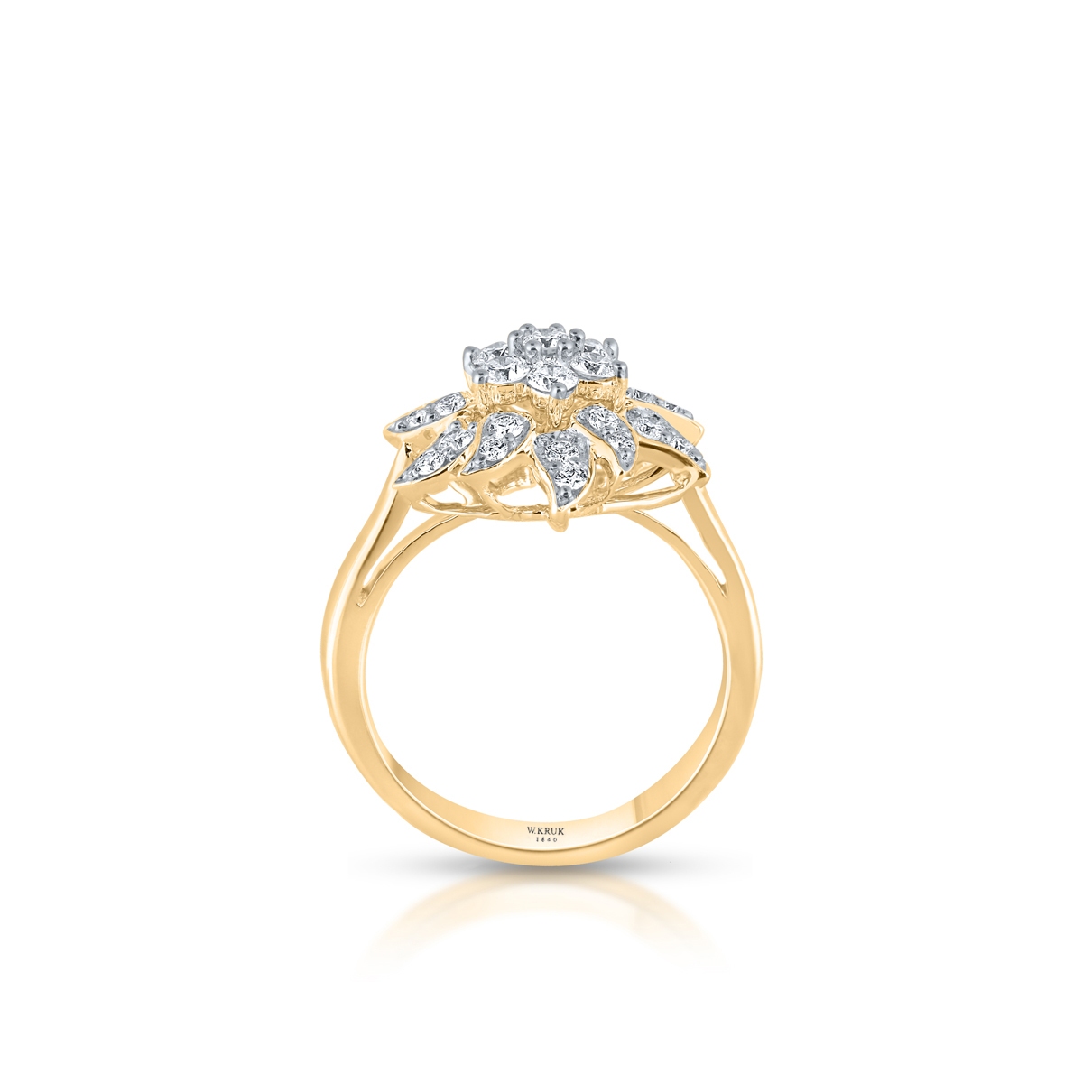 Pierścionek złoty z brylantami