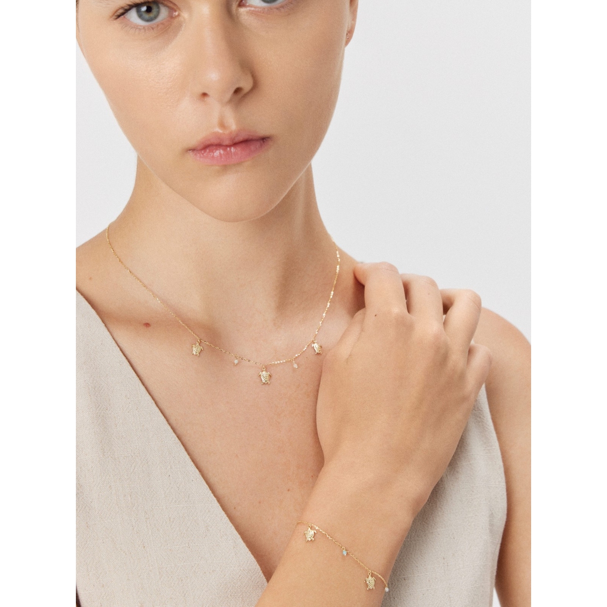 Bransoleta złota z żółwiami Santorini