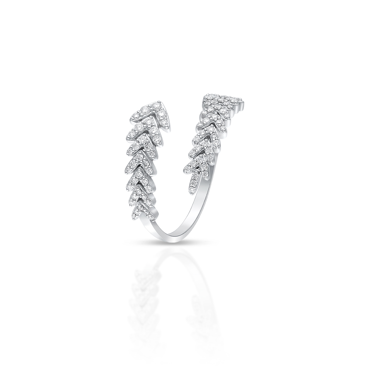 Pierścionek białe złoto z brylantami