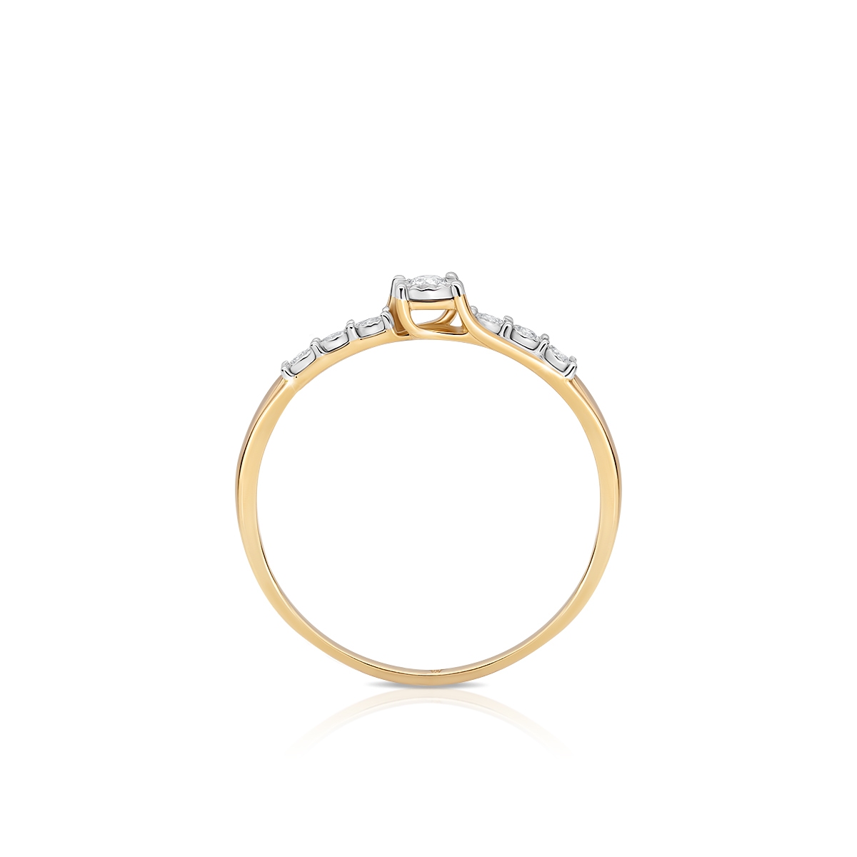 Pierścionek złoty z diamentami