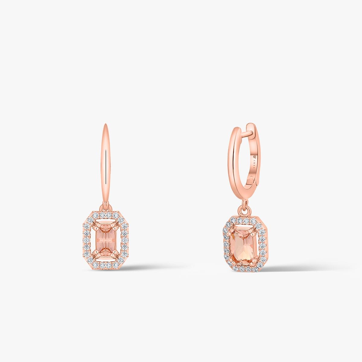 Kolczyki srebrne z różową cyrkonią