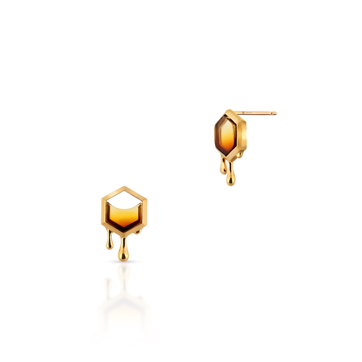 Kolczyki srebrne z bursztynem Miodowa