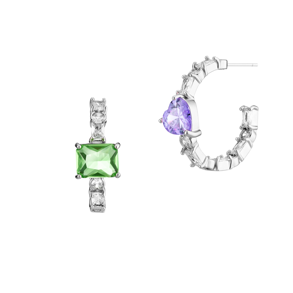 Asymetryczne kolczyki z cyrkoniami Basics