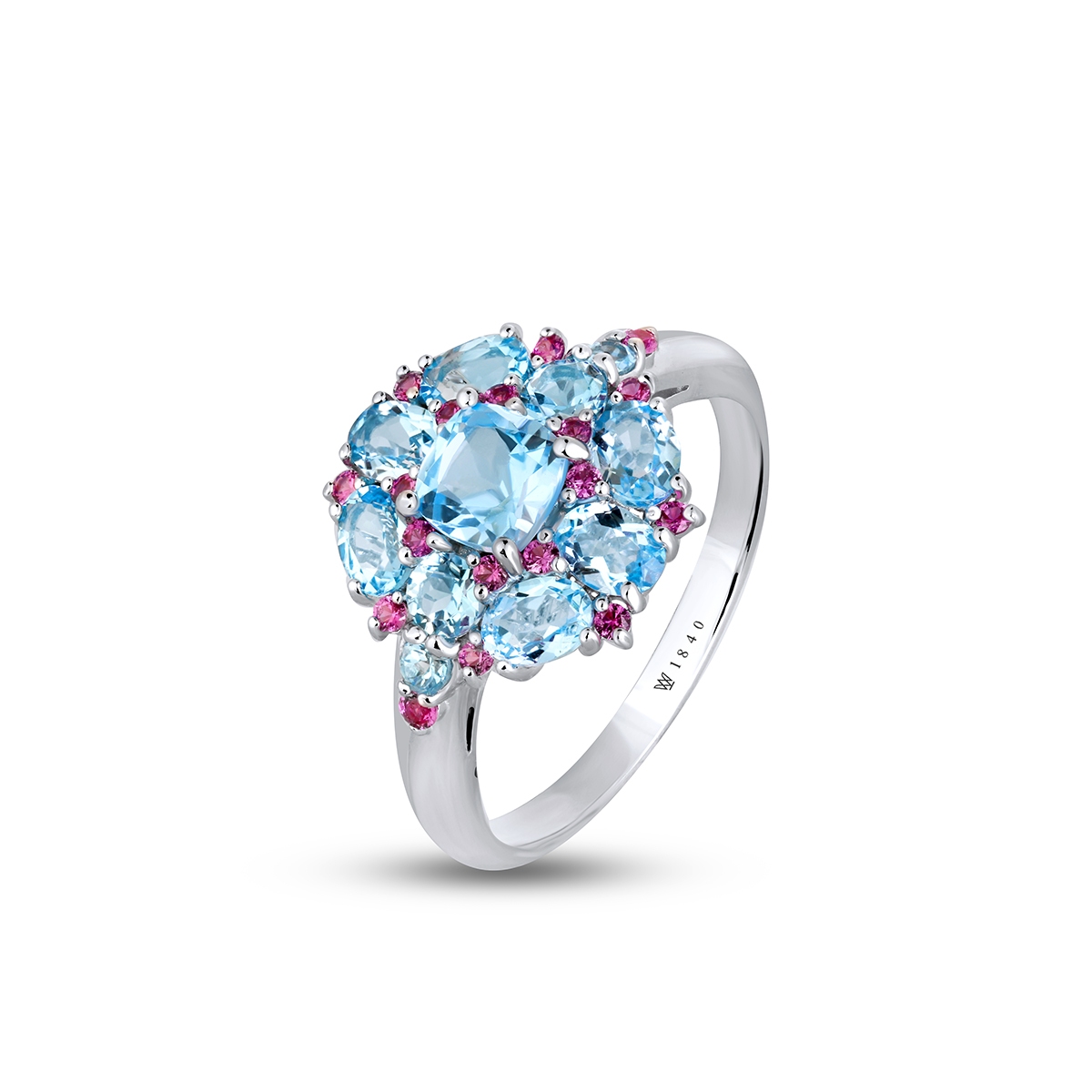 Pierścionek srebrny z topazami