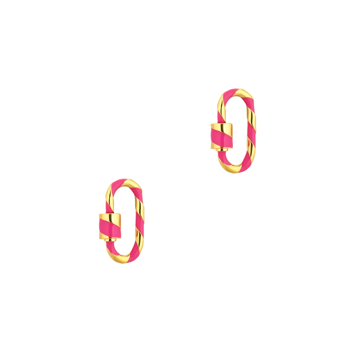 Kolczyki z emaliowanym karabińczykiem Wonderland