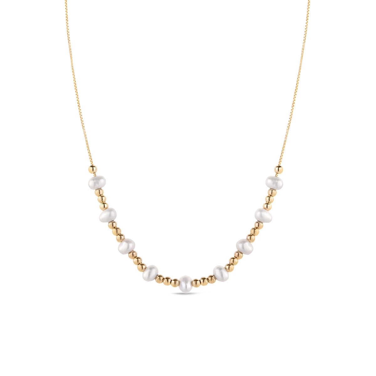 Naszyjnik złoty z perłami