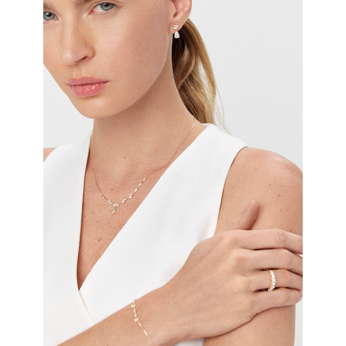 Bransoleta złota z cyrkoniami Ceremonials