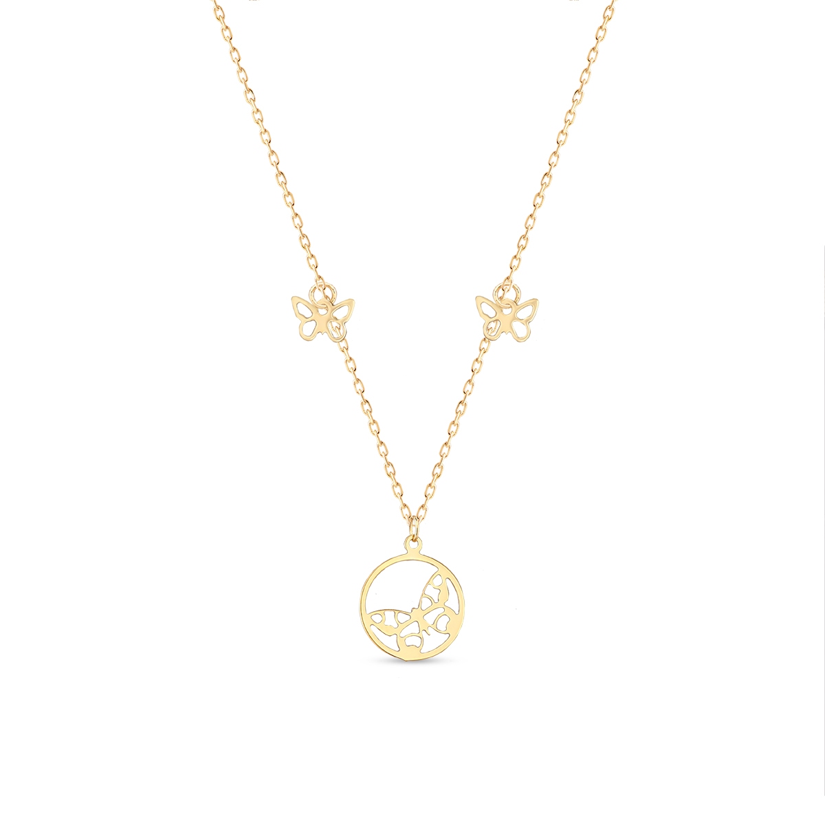 Naszyjnik złoty z motylami