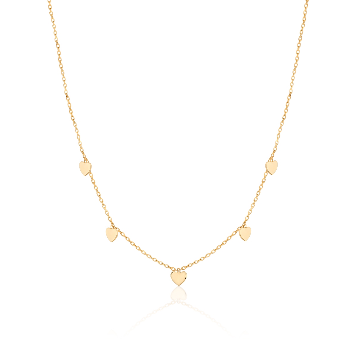 Naszyjnik złoty z serduszkami