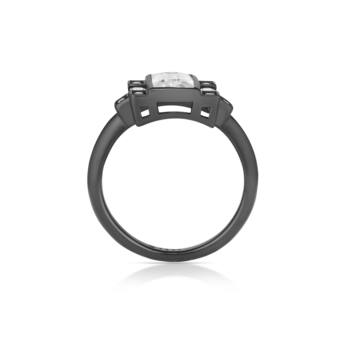 Pierścionek srebrny czarne rodowanie METEORY