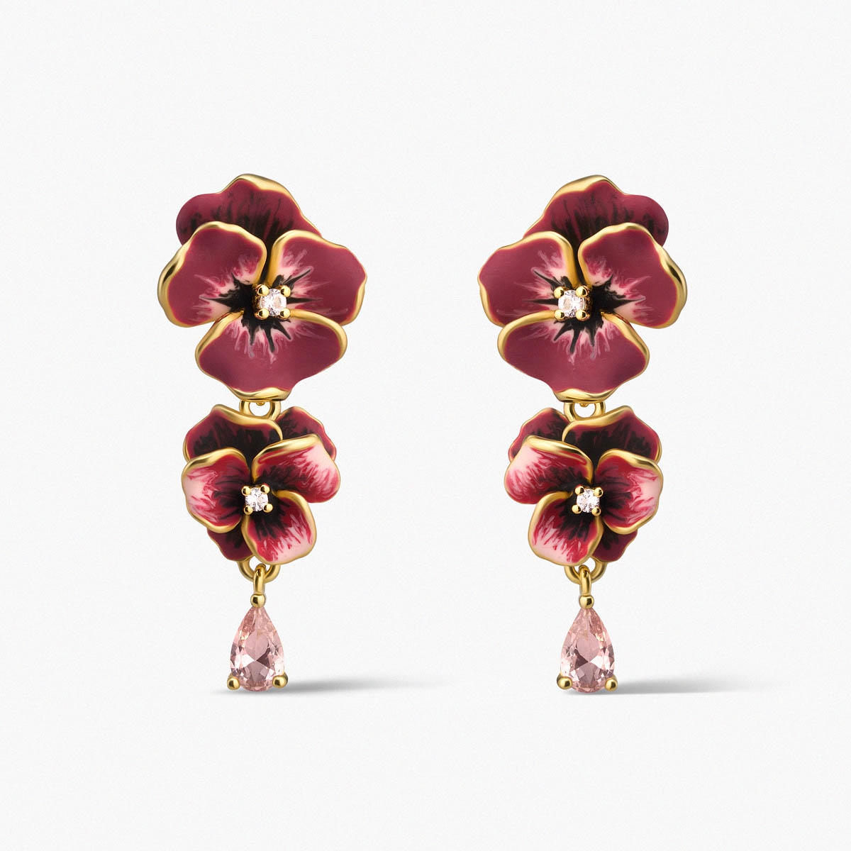 Kolczyki srebrne Kwiaty Nocy Bratki