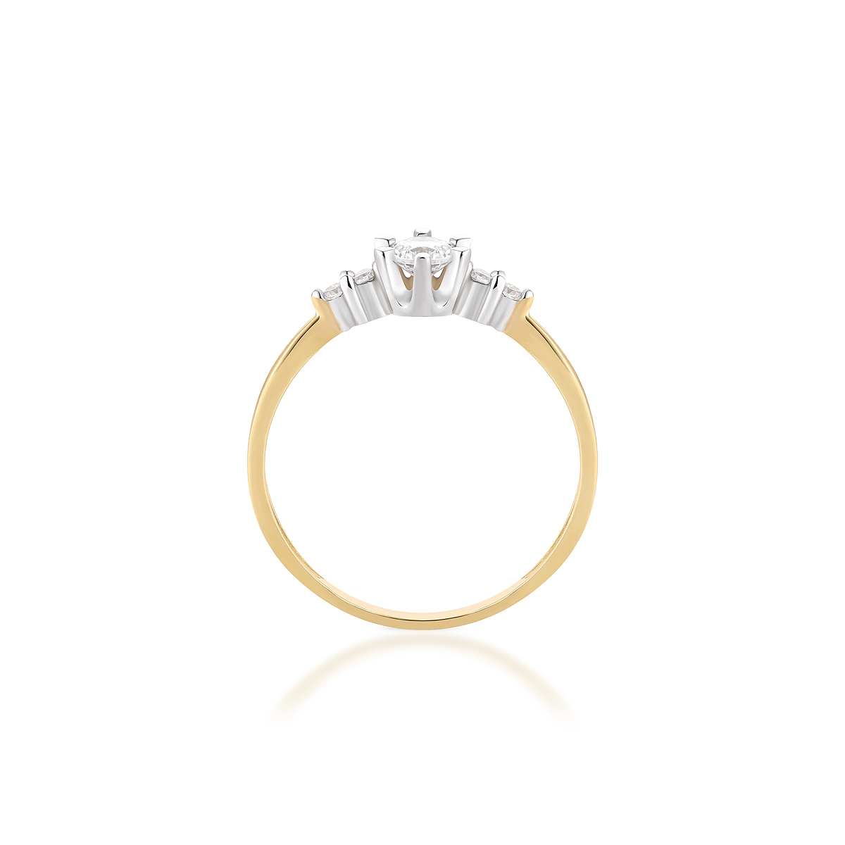 Pierścionek złoty z cyrkoniami