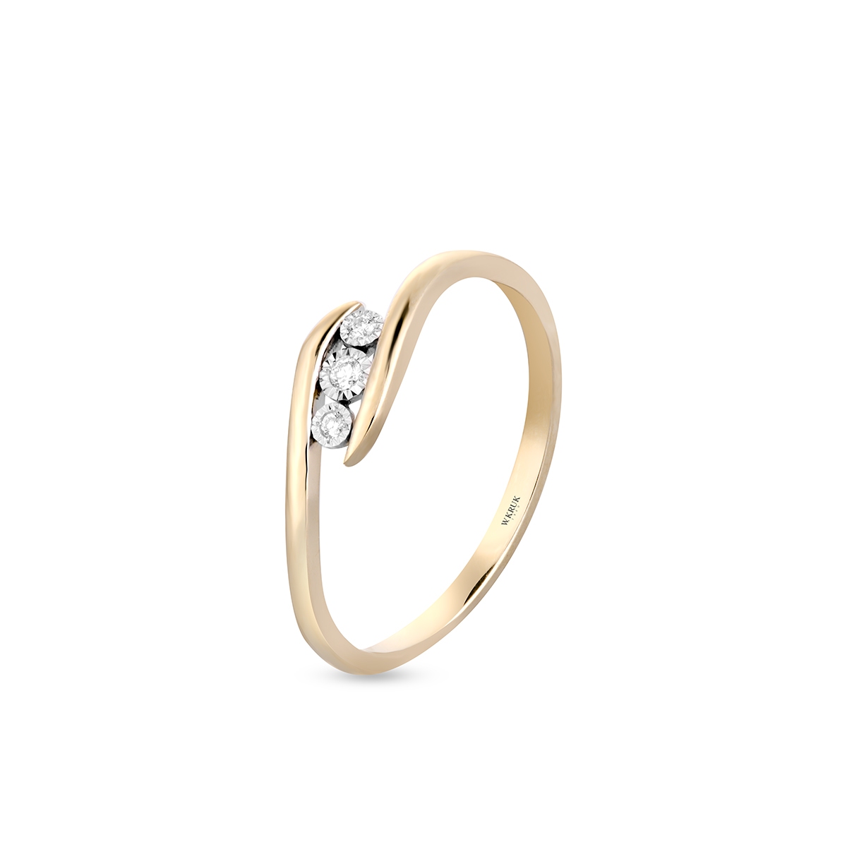 Pierścionek złoty z diamentami