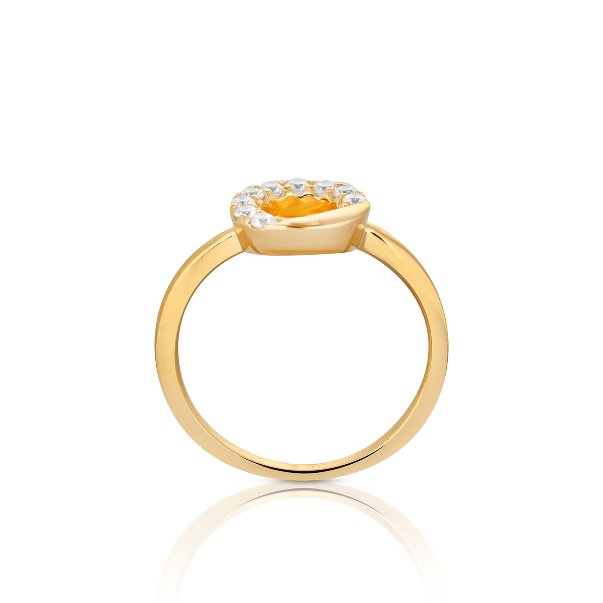 Pierścionek srebrny pozłacany z cyrkoniami