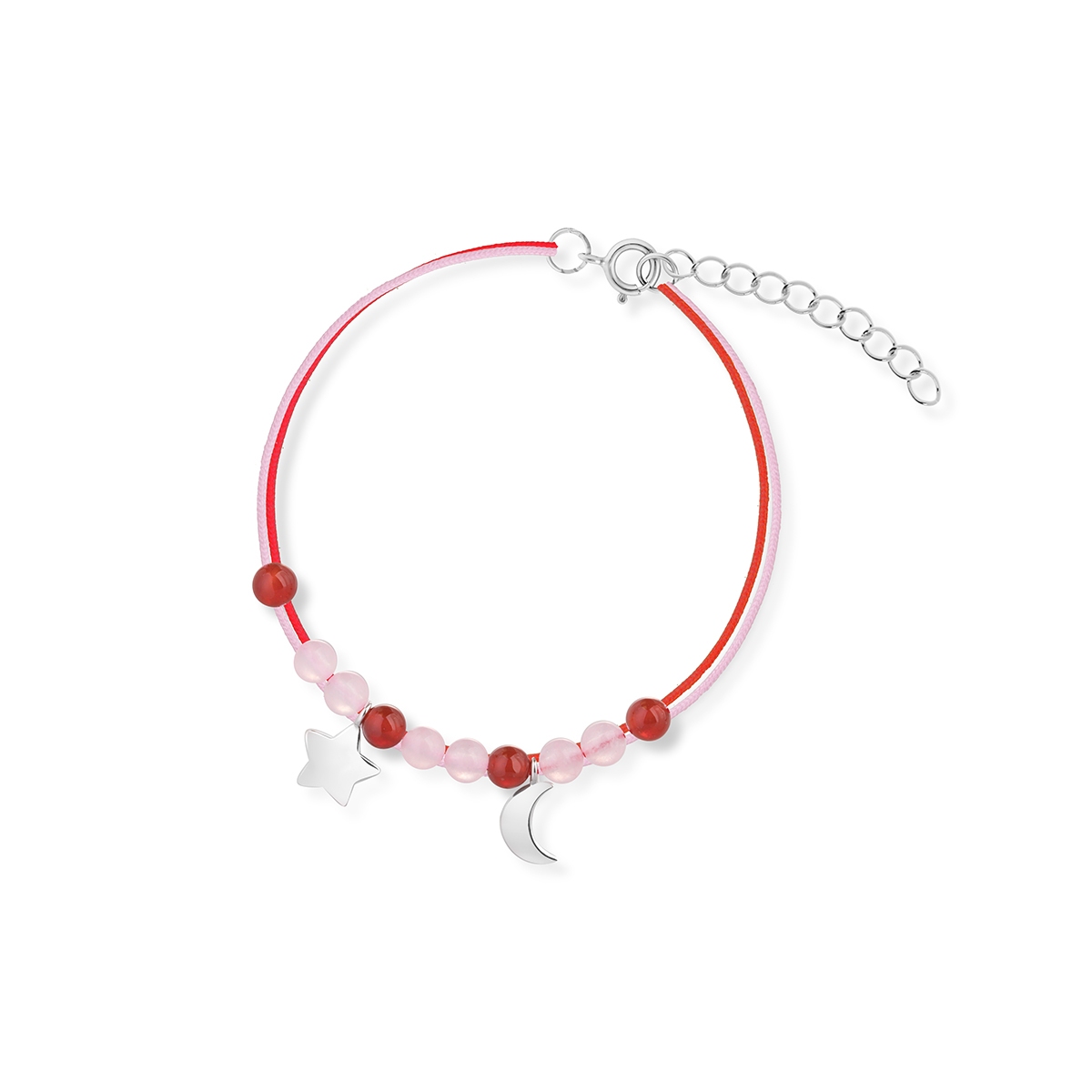 Bransoleta srebrna z motywem księżyca i gwiazdki