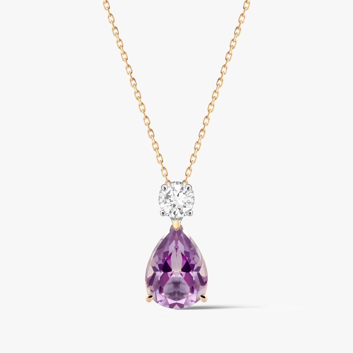 Wisiorek złoty z ametystem Maria Antonina