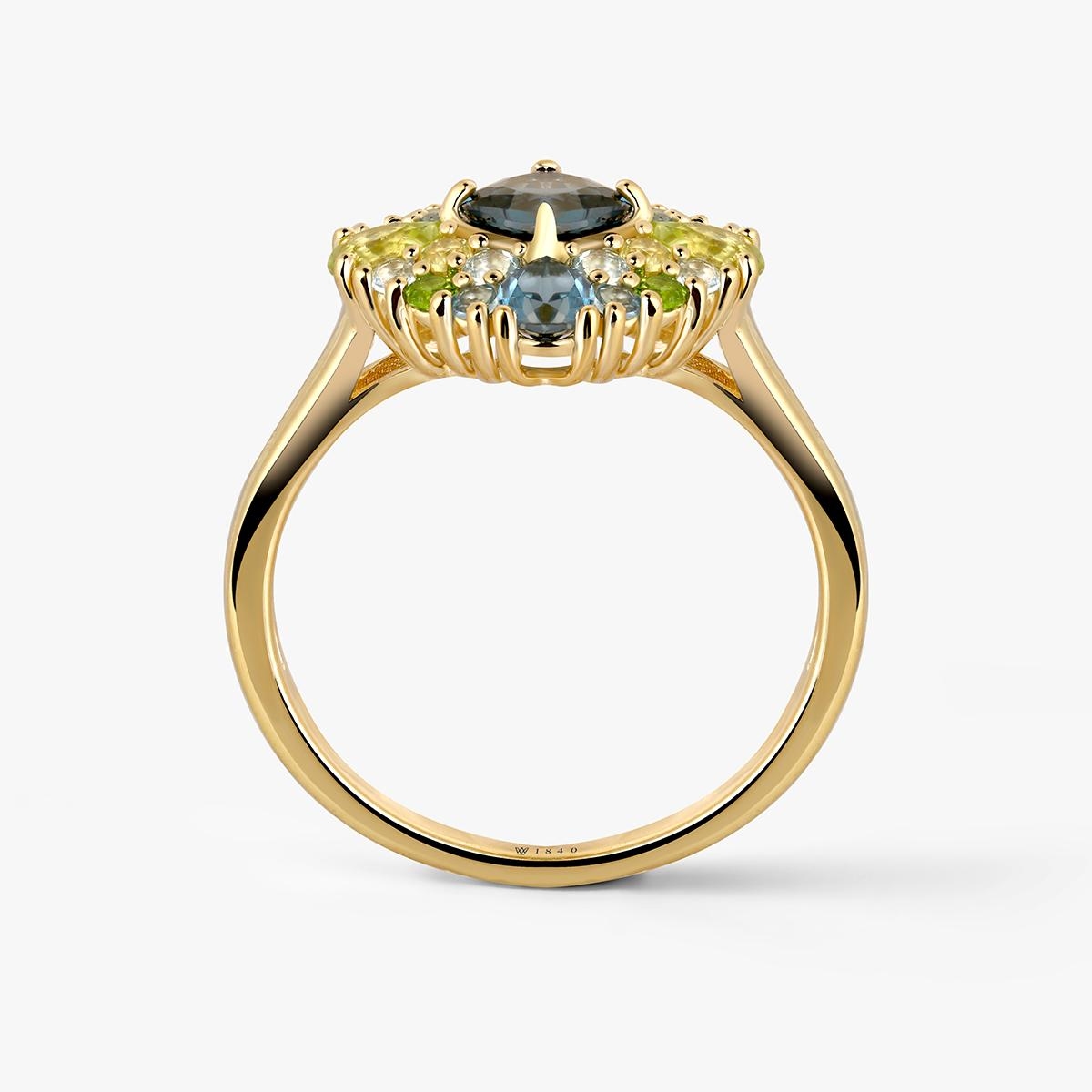 Pierścionek srebrny z topazami Szekspirowska