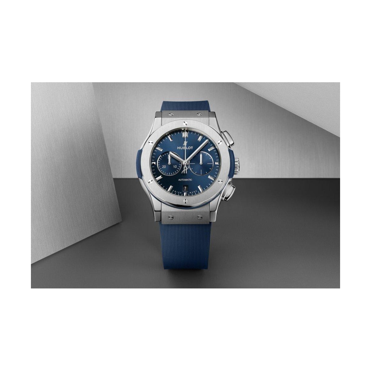 ZEGAREK HUBLOT CLASSIC FUSION CHRONOGRAPH TITANIUM BLUE