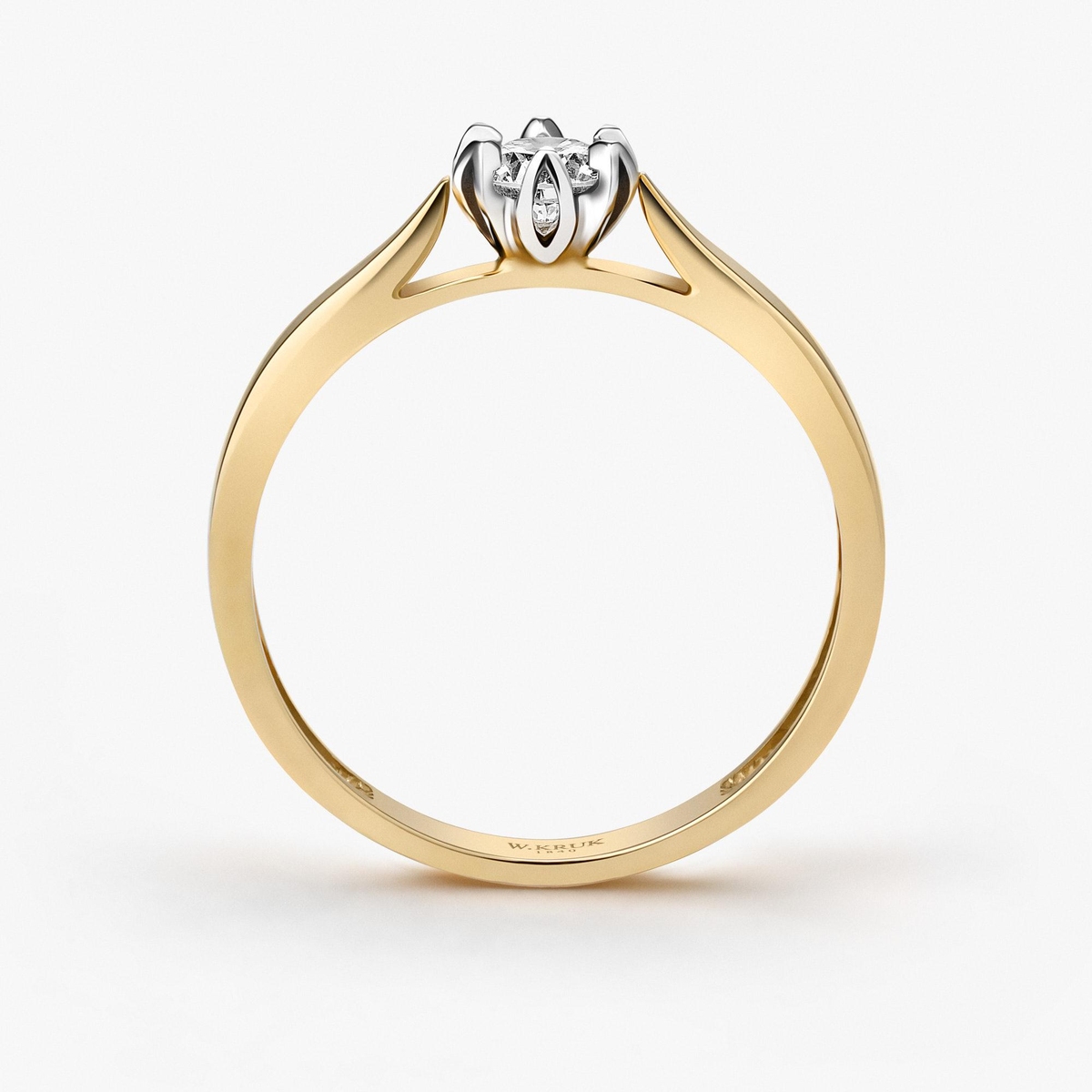 Pierścionek zaręczynowy złoty Romantyczny