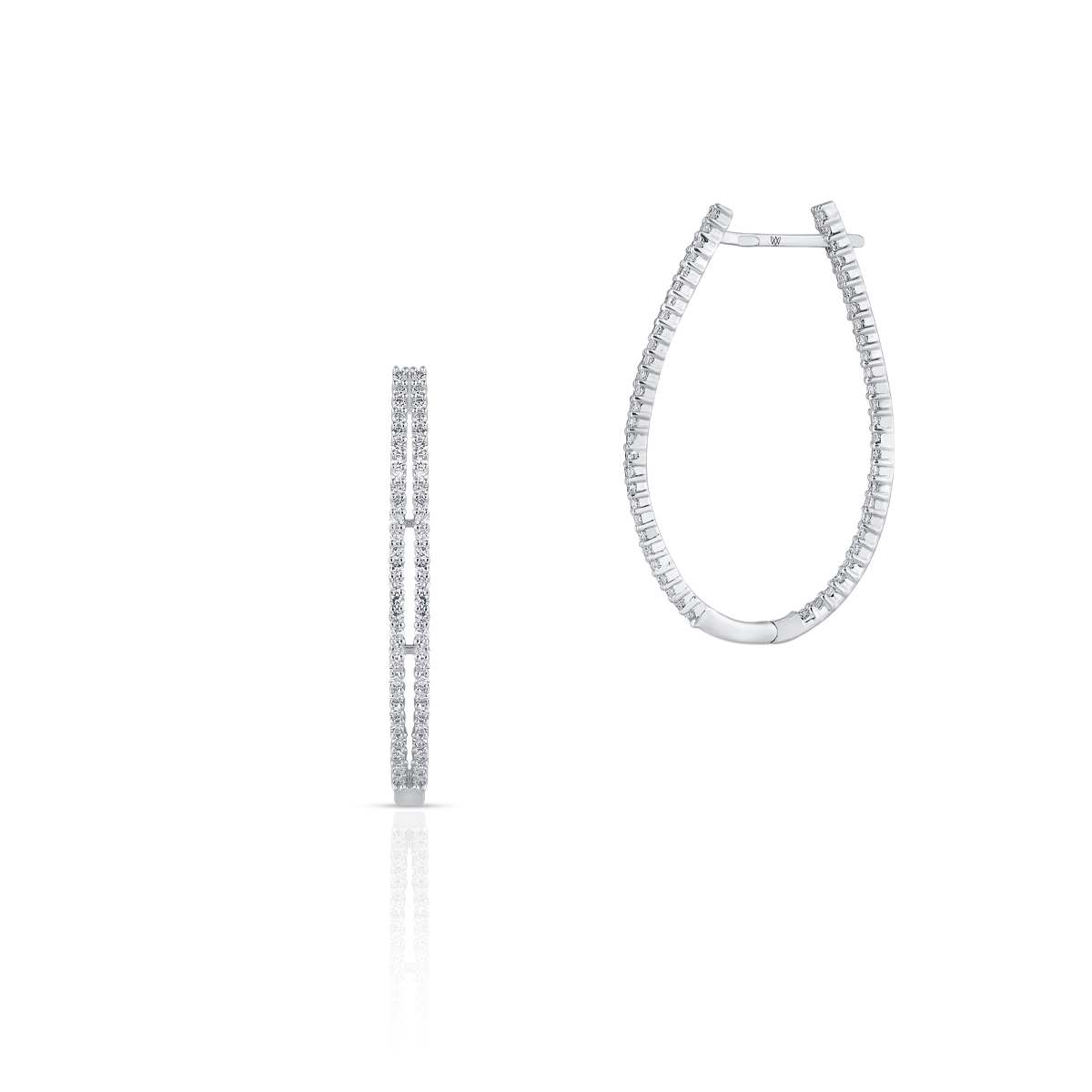 Kolczyki białe złoto z diamentami