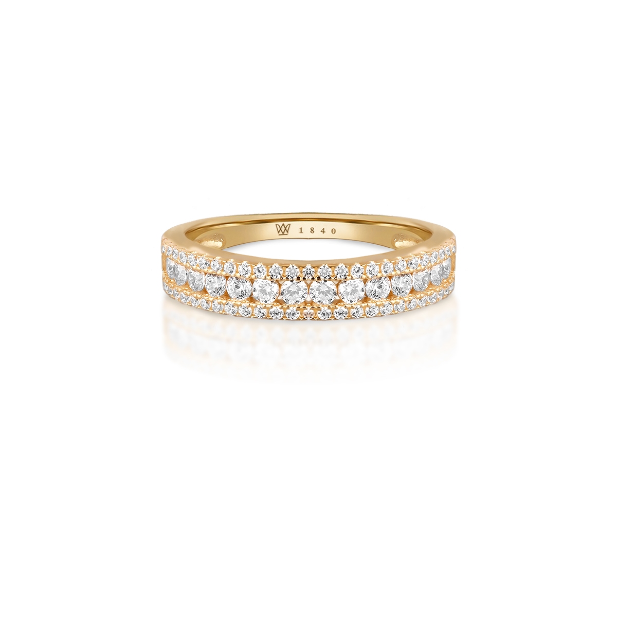 Pierścionek złoty z cyrkoniami Ceremonials