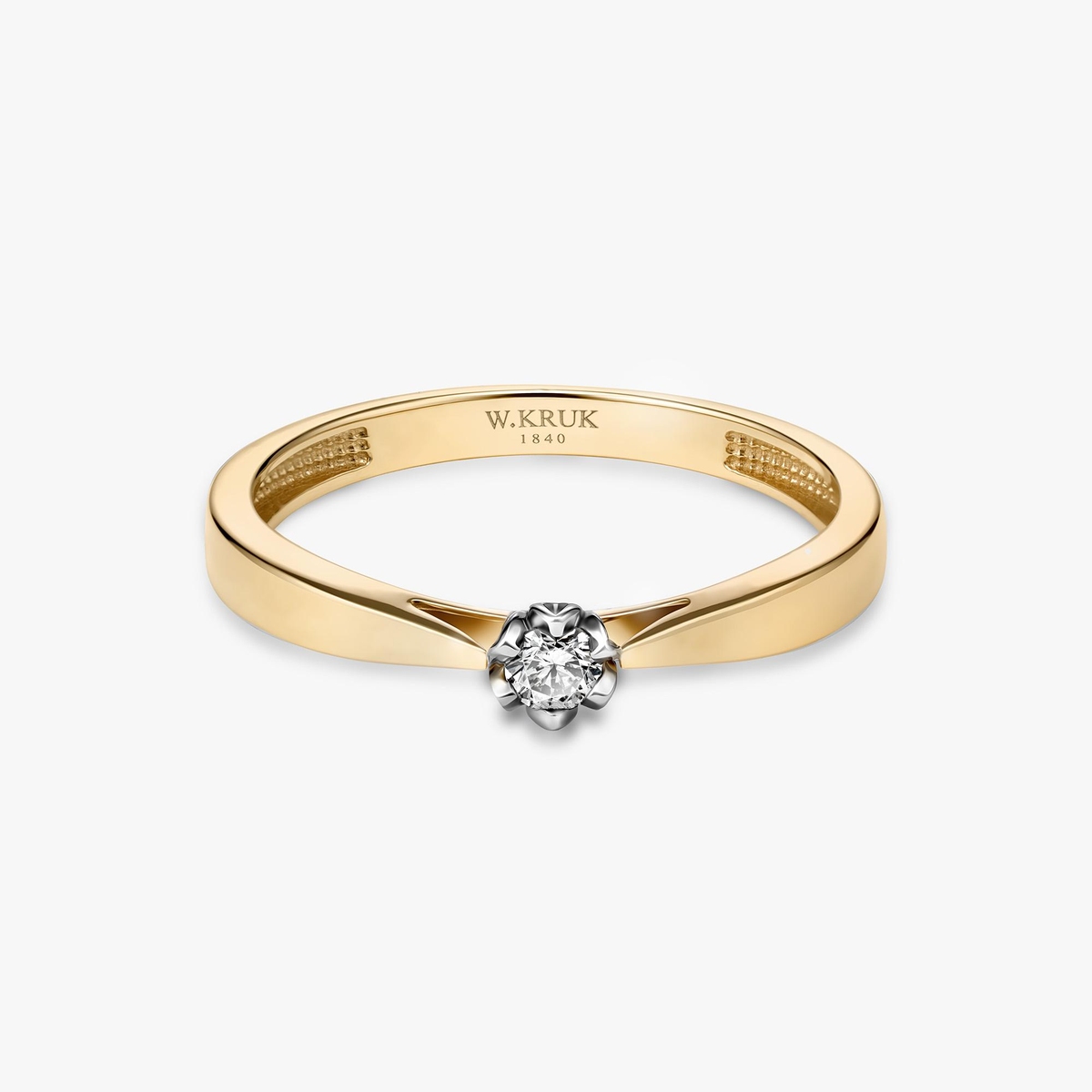 Pierścionek zaręczynowy złoty Romantyczny