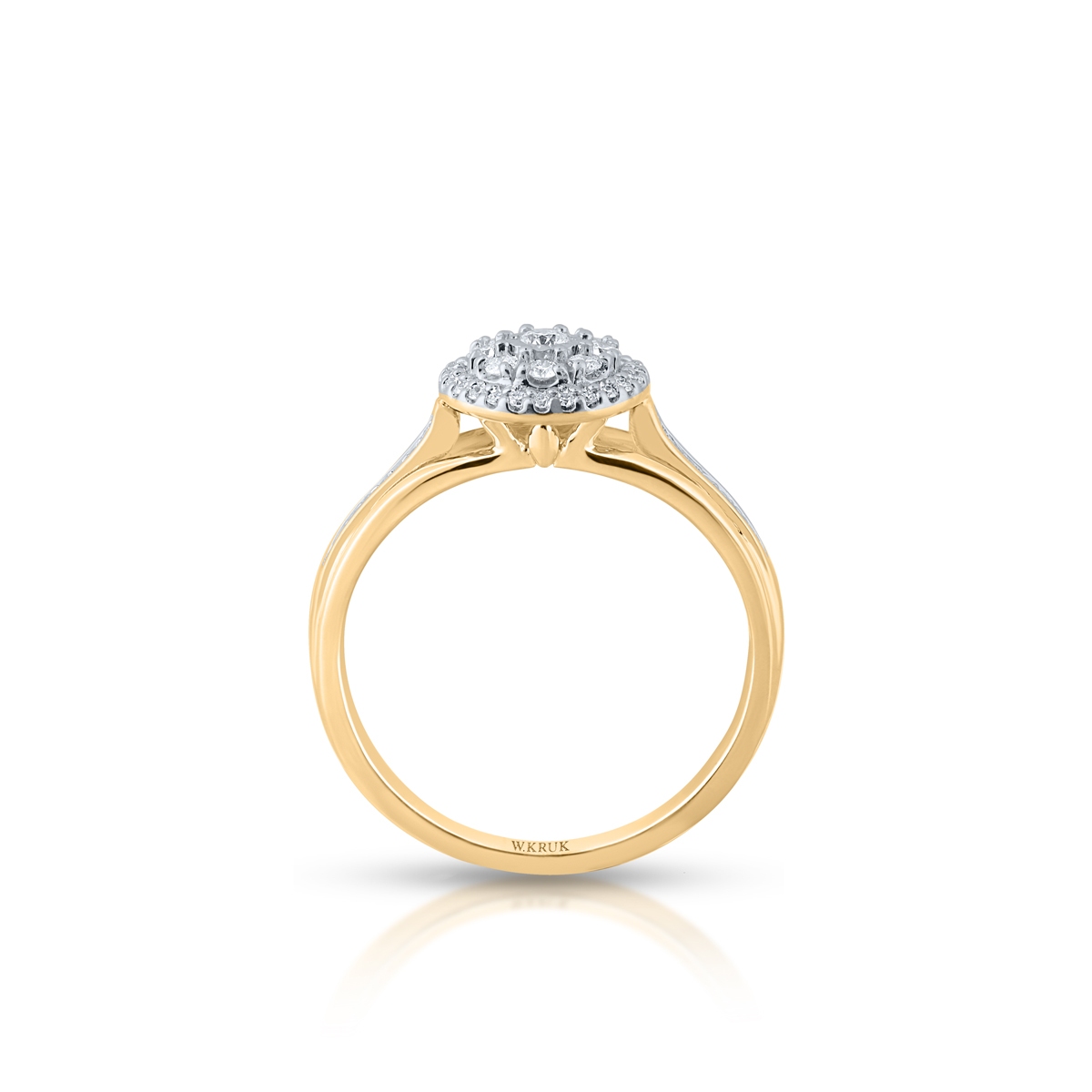 Pierścionek złoty z brylantami