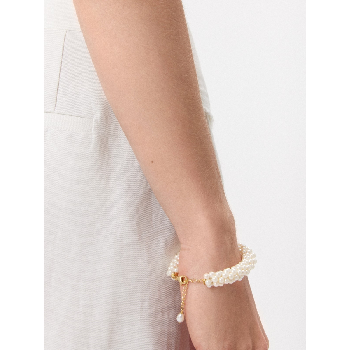 Bransoleta srebrna z perłami