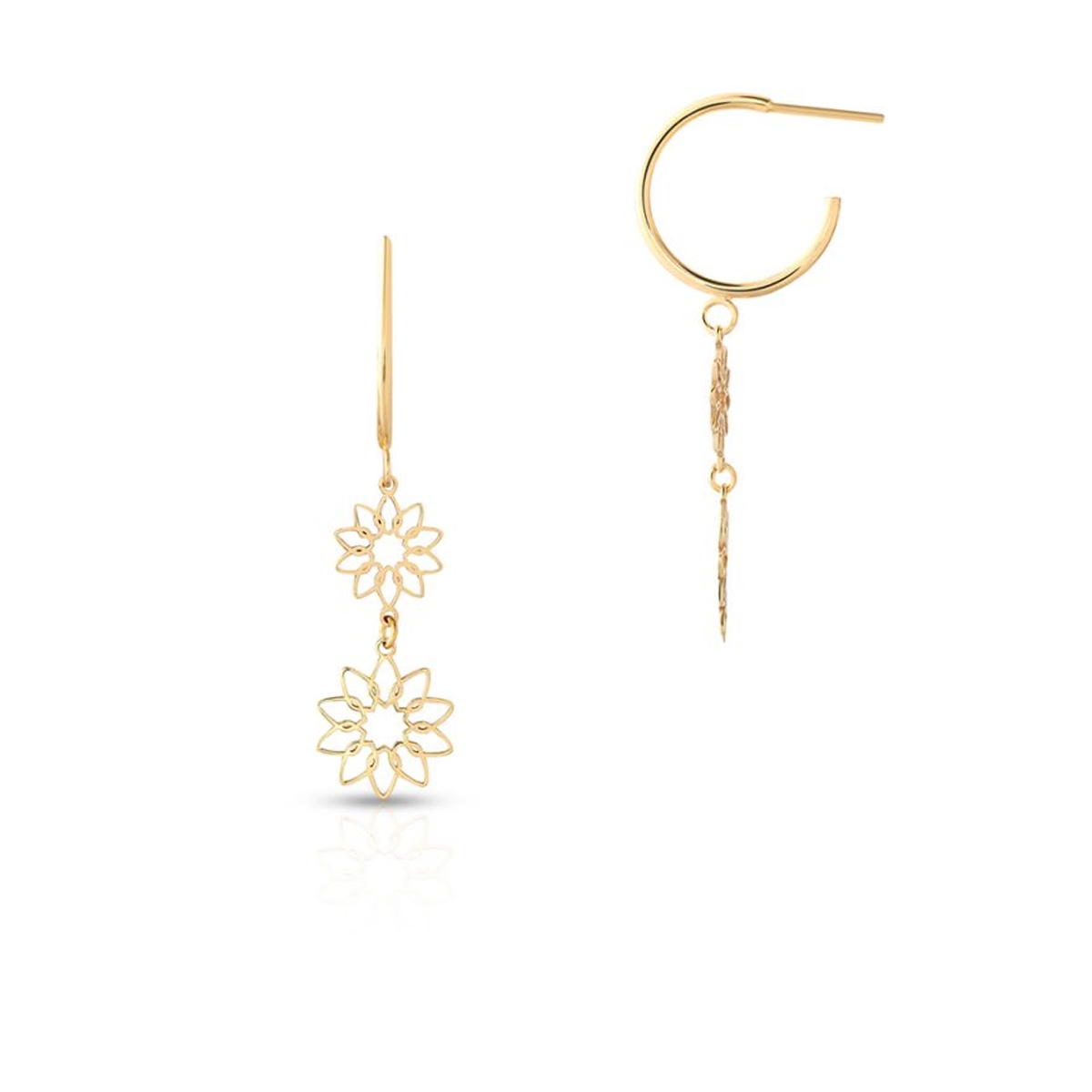 Kolczyki srebrne pozłacane