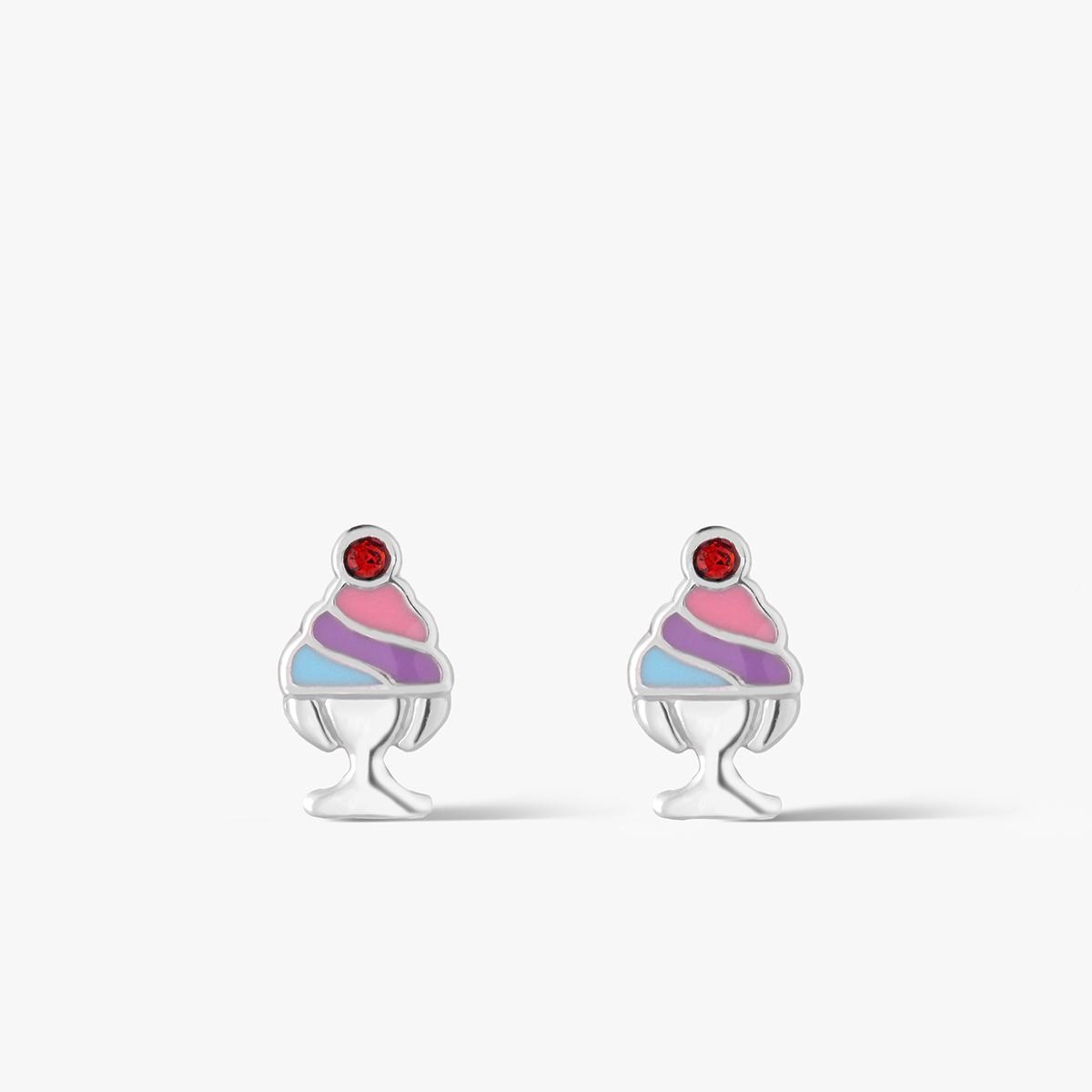 Kolczyki srebrne z emalią