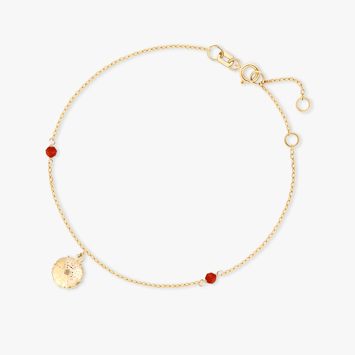 Bransoleta złota z meduzą i koralem Santorini