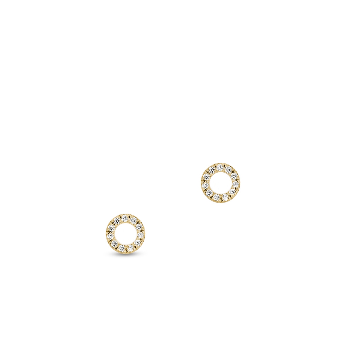 Kolczyki złote kółka z cyrkoniami