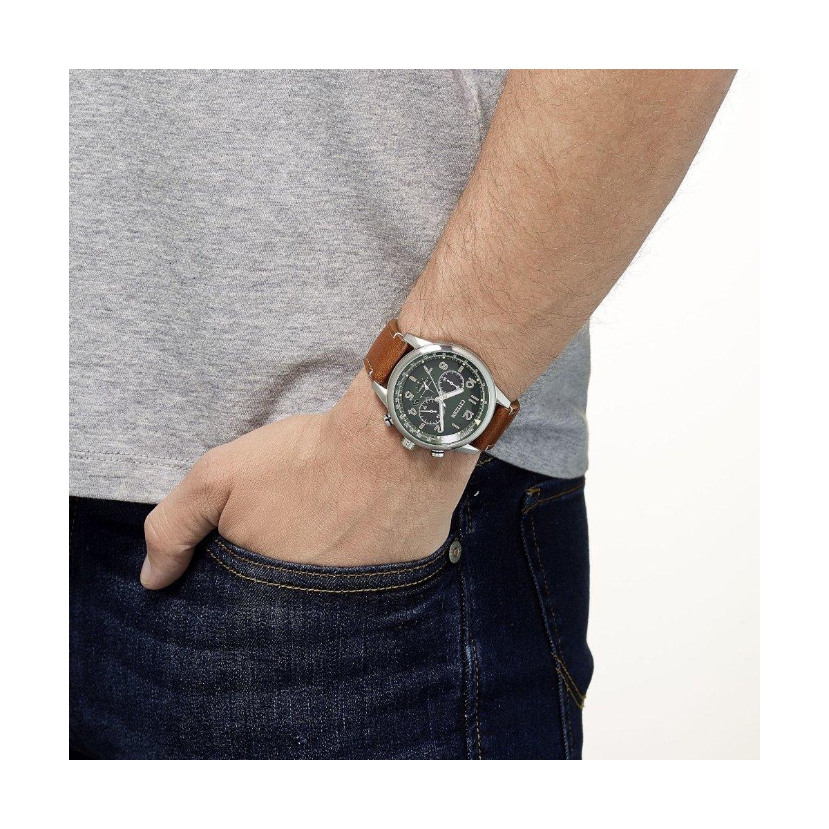 ZEGAREK CITIZEN ECO-DRIVE MILITARY CHRONOGRAPH