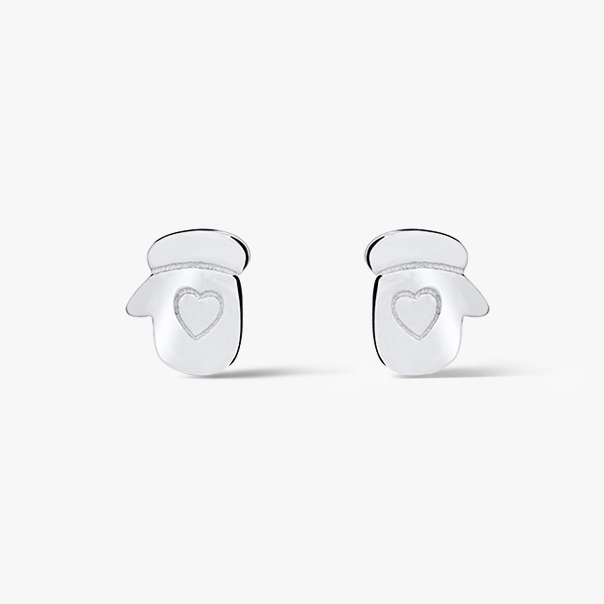 Kolczyki srebrne świąteczne rękawice