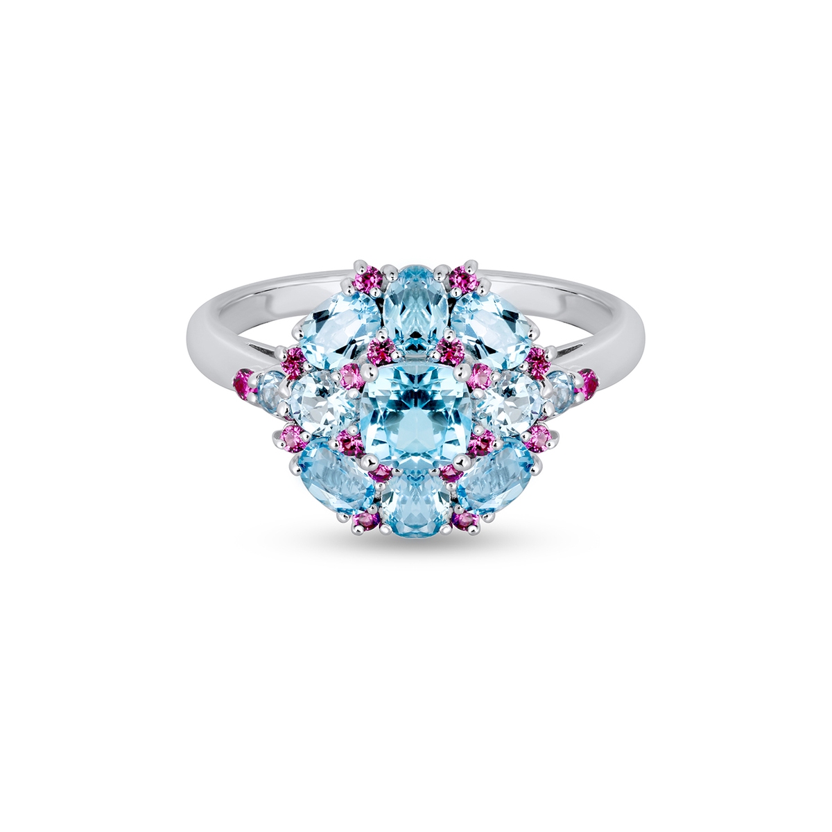 Pierścionek srebrny z topazami