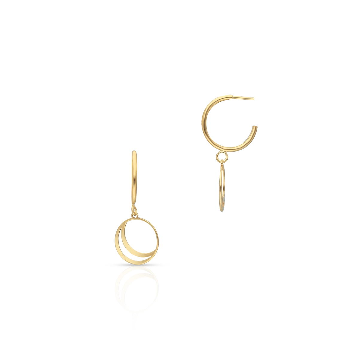 Kolczyki srebrne pozłacane półksiężyce