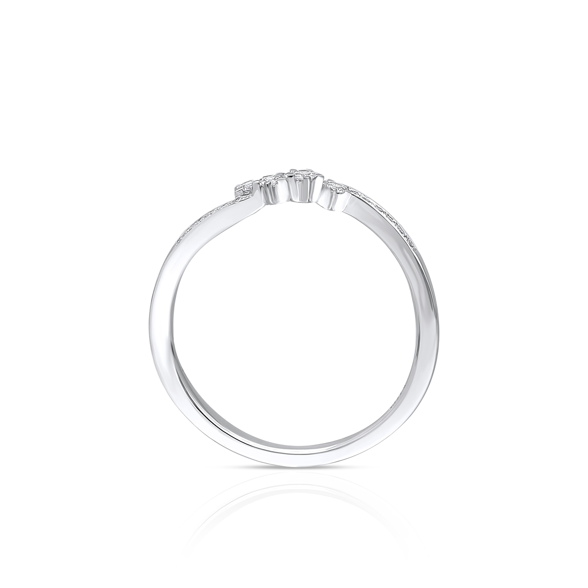 Pierścionek białe złoto z brylantami