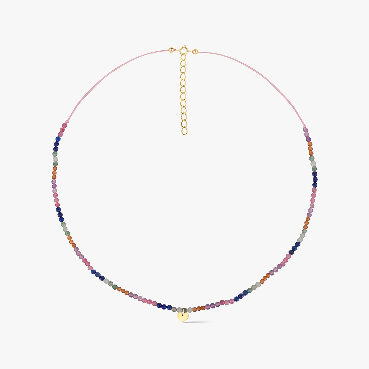 Naszyjnik sznurkowy z kamieniami naturalnymi