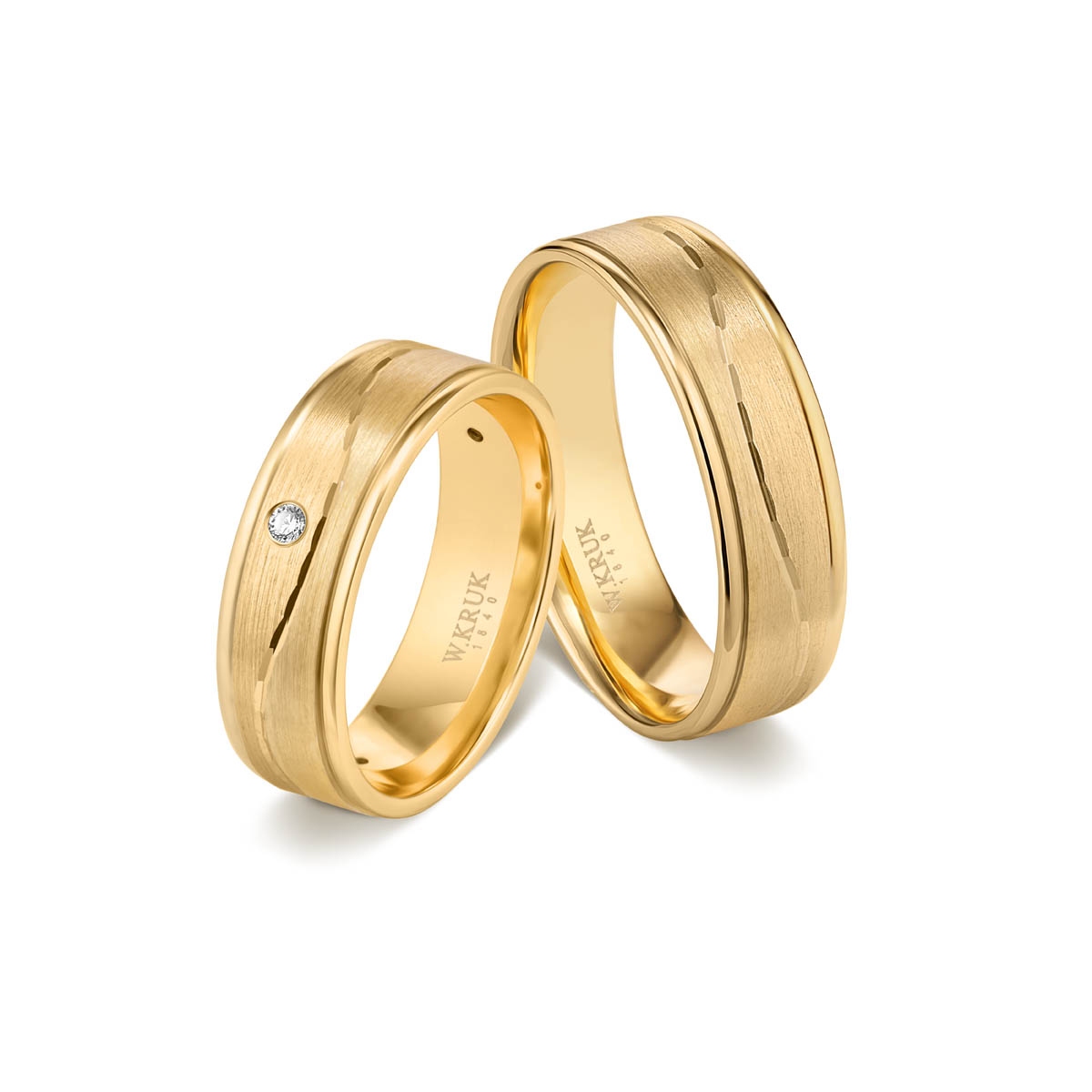 Obrączka złota z brylantem RIVA