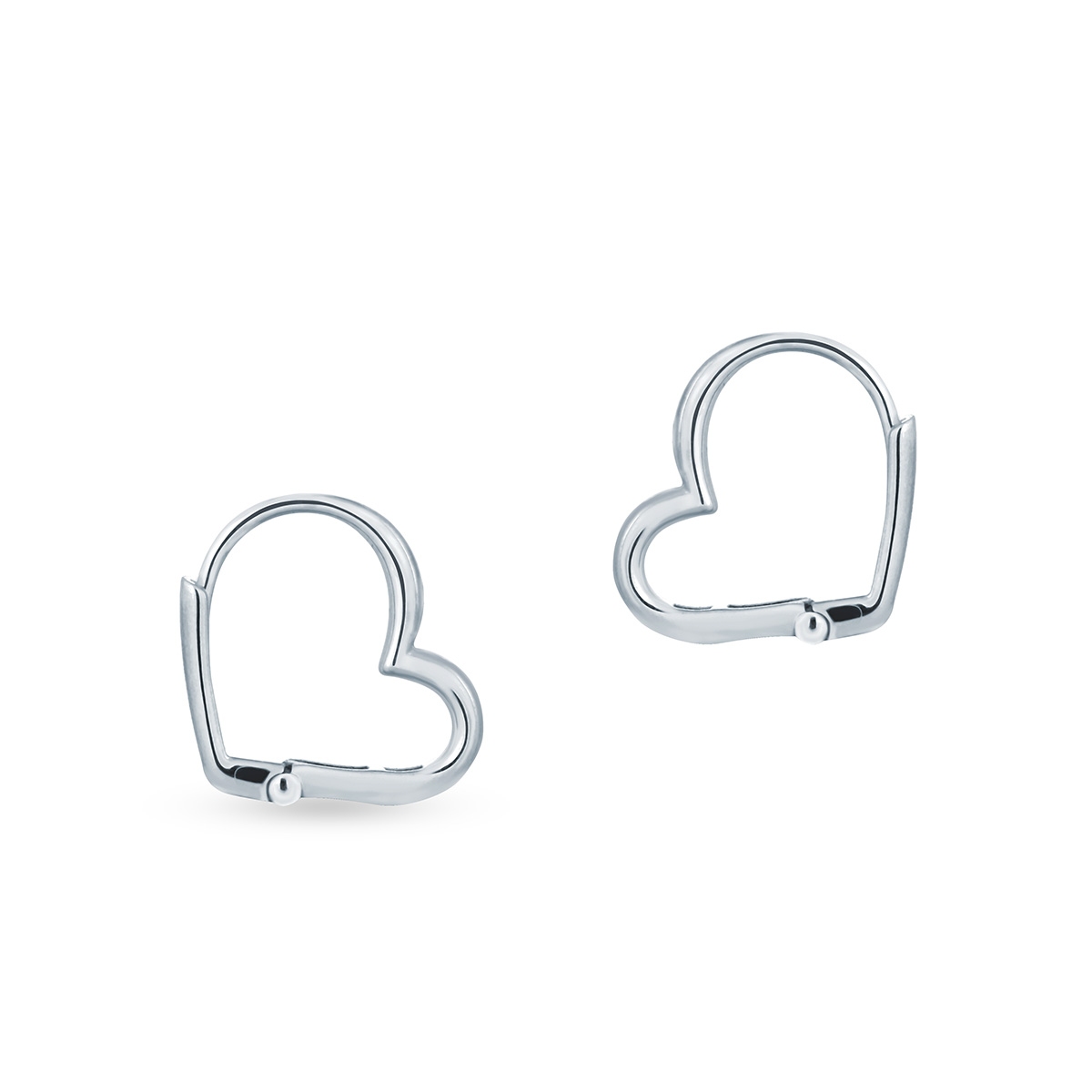 Kolczyki srebrne z motywem serca