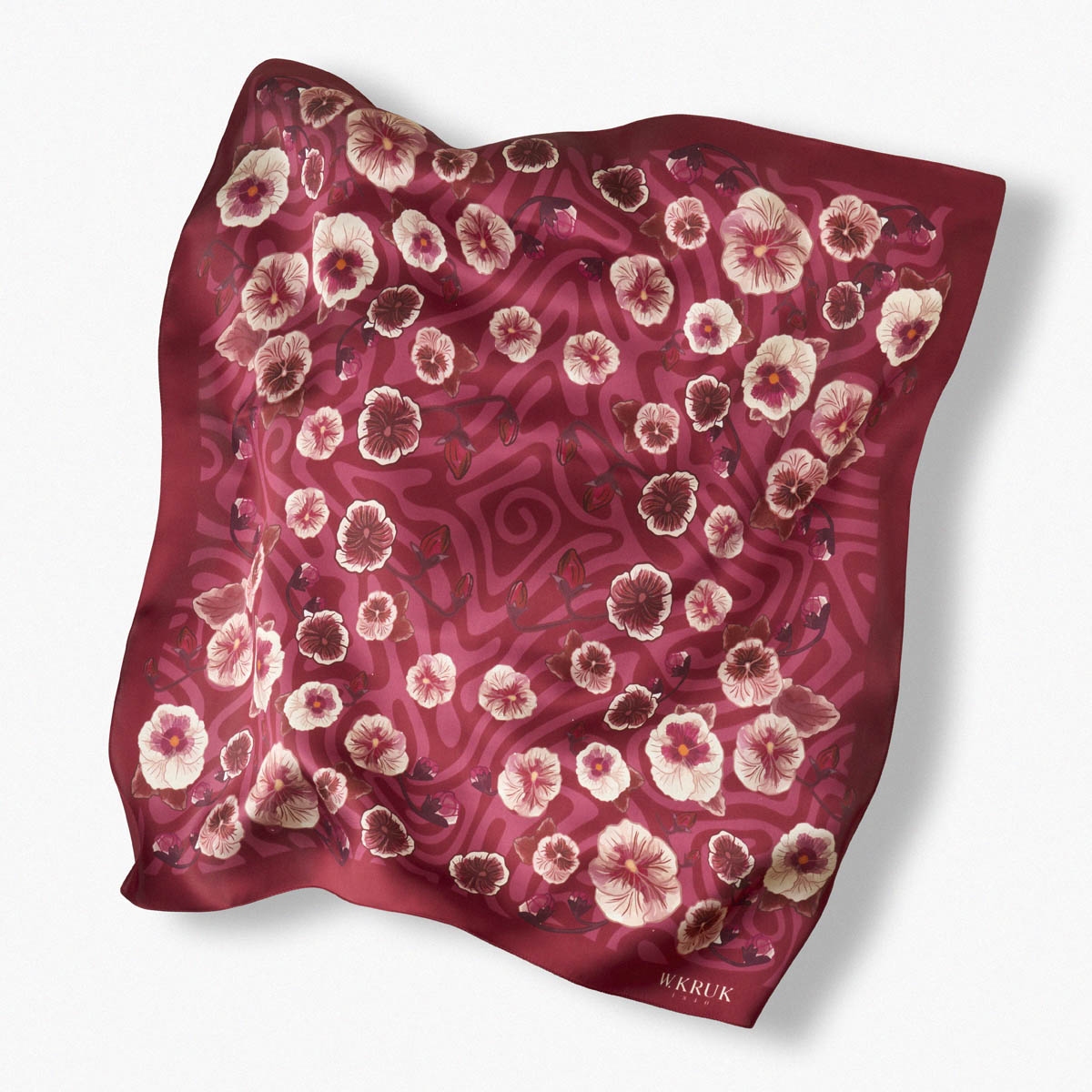 Chusta jedwabna Kwiaty Nocy Bratki