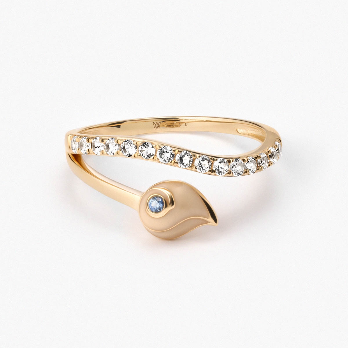 Pierścionek złoty Kwiaty Nocy Bratki