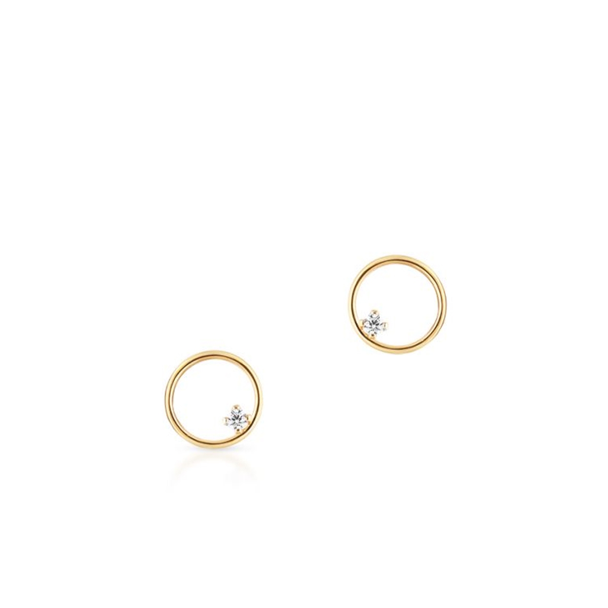 Kolczyki złote koła z cyrkonią