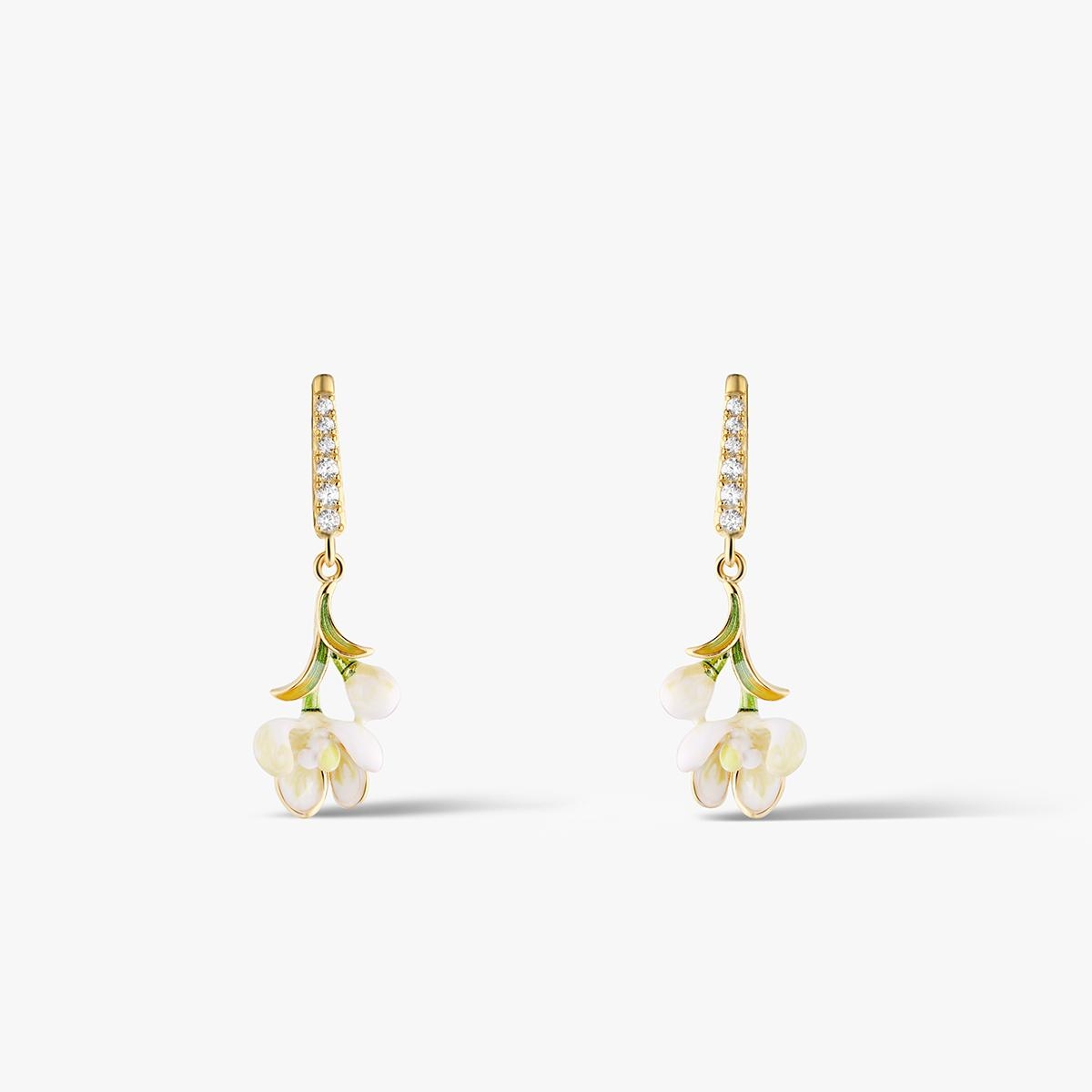 Kolczyki srebrne Kwiaty Nocy Konwalia