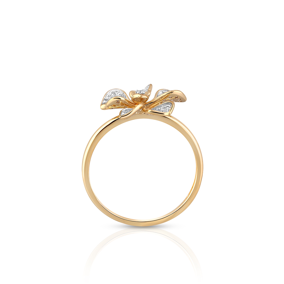 Pierścionek złota orchidea Kwiaty Nocy