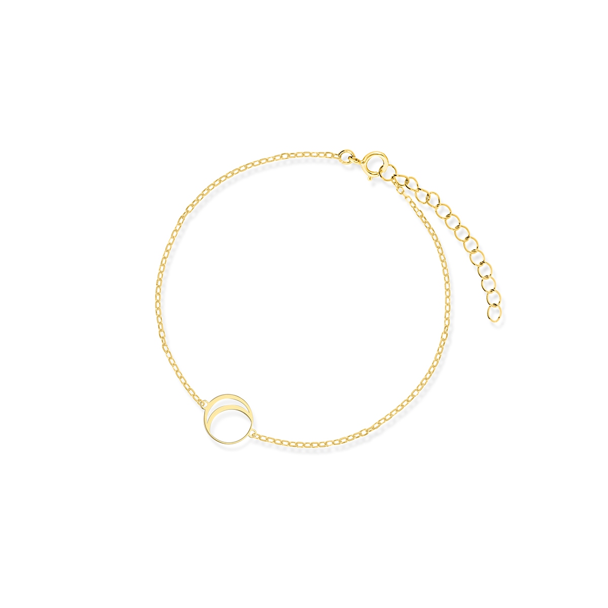 Bransoletka srebrna pozłacana półksiężyc